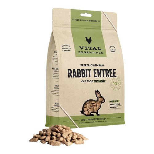 Vital Essentials - Rabbit Mini Nibs Freeze Dried Raw Cat Food 12oz