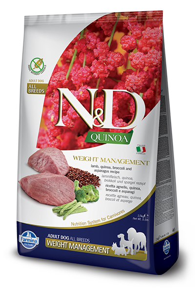 Farmina - N&D QUINOA - Weight Management Lamb, Quinoa, Broccoli & Asparagus Recipe Dry Dog Food