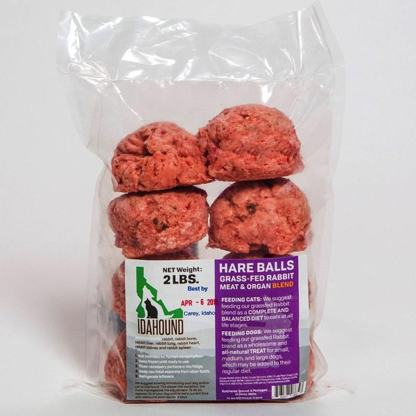 Idahound - Hare Balls Rabbit Meat for Dogs 2#