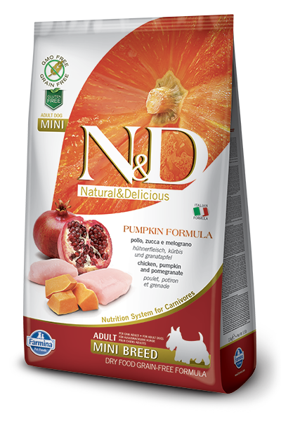 Farmina - N&D PUMPKIN  - Chicken, Pomegranate  & Pumpkin Adult Mini Dry Dog Food