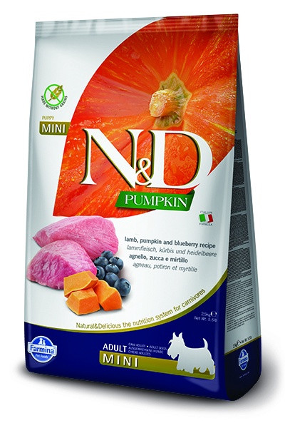 Farmina - N&D PUMPKIN  - Lamb, Pumpkin & Blueberry Mini Adult Dry Dog Food