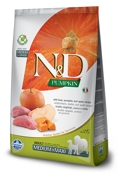 Farmina - N&D PUMPKIN -  Boar Apple and Pumpkin Adult MED & Maxi Dry Dog Food
