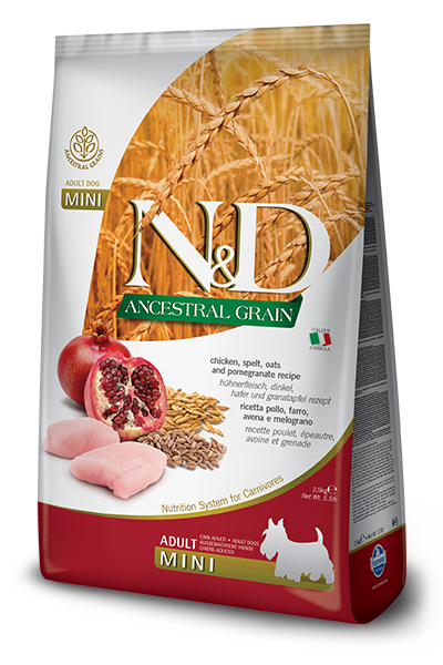 Farmina - N&D ANCESTRAL GRAIN - Chicken & Pomegranate MINI Dry Dog Food