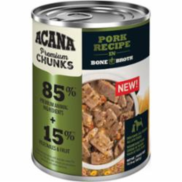 Acana - Premium Chunks Pork Recipe In Bone Broth Canned Dog Food 12.8 oz.