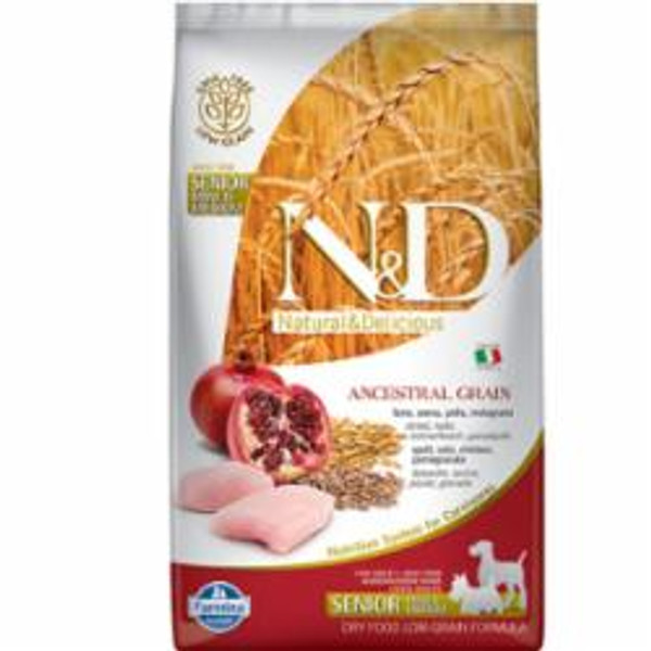 Farmina - N&D ANCESTRAL GRAIN -Senior Chicken & Pomegranate Med/Maxi Adult Dry Dog Food