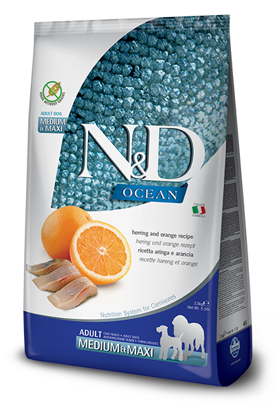 Farmina - N&D OCEAN - Herring & Orange MED/MAXI Adult Dry Dog Food