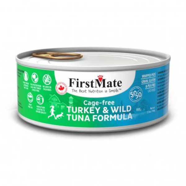 FirstMate - 50/50 Cage Free Turkey & Wild Tuna Formula Cat Food 5.5 Oz