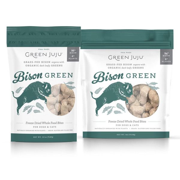 Green JUJU - Freeze-Dried Bison Green Treats 2.5 oz. for Dogs & Cats