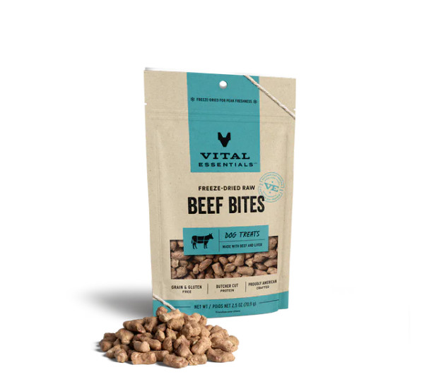 Vital Essentials - Beef Bites Freeze Dried Raw Dog Treats