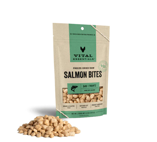 Vital Essentials - Salmon Bites Freeze Dried Raw Dog Treats