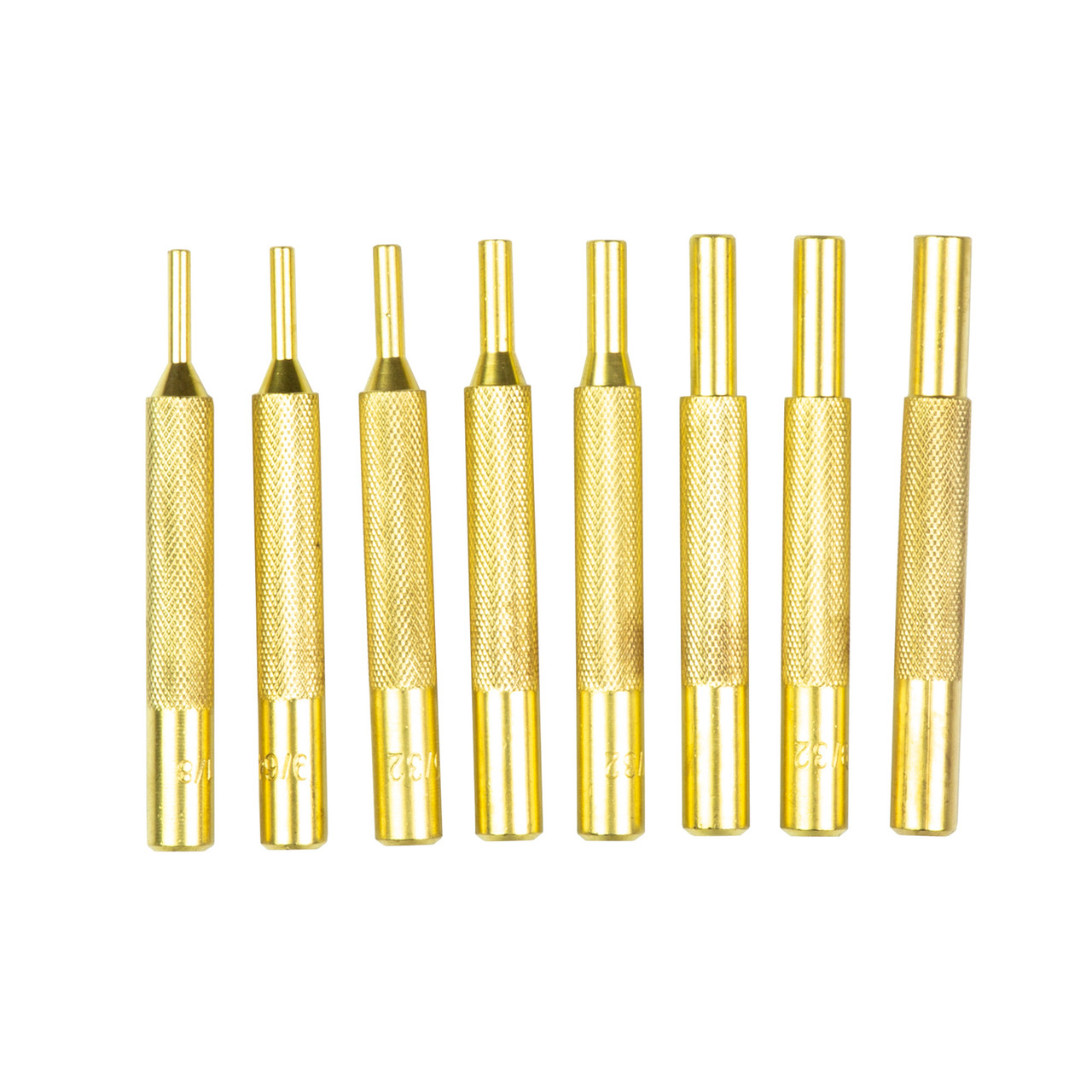 Grace USA 8 Piece Brass Roll Pin Punch Set