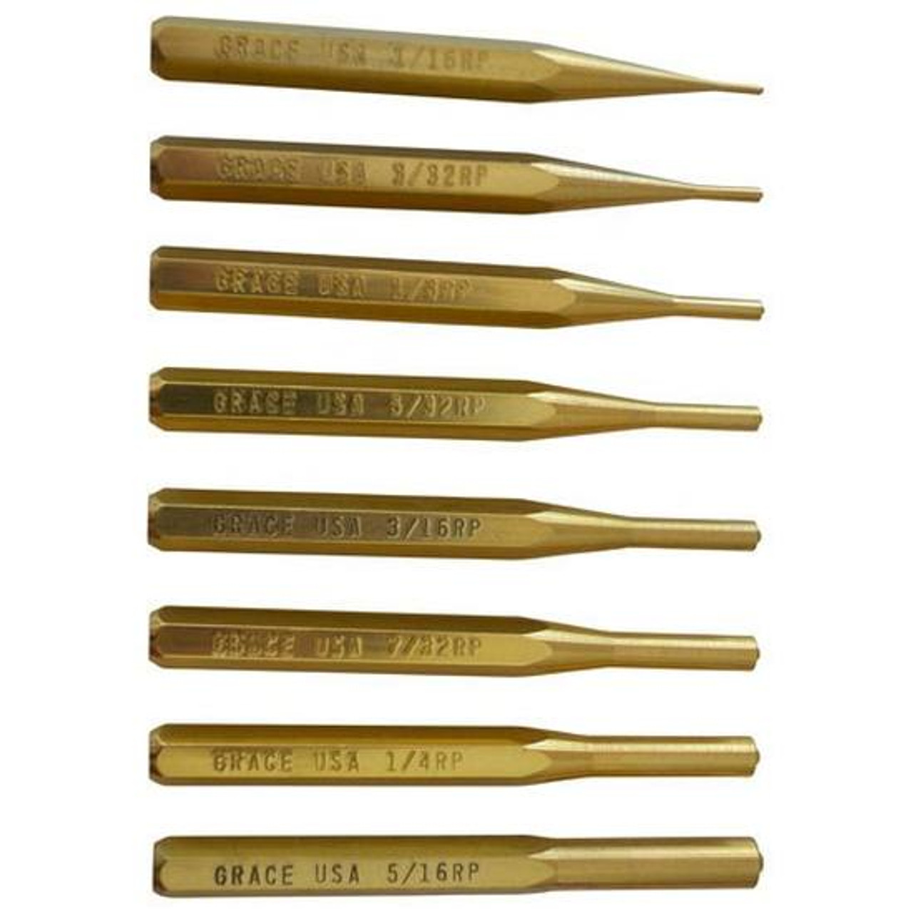 Grace USA Punch Set Roll Pin Punch Set of 8 Brass BRP-8 [FC-731940876546] -  Cheaper Than Dirt