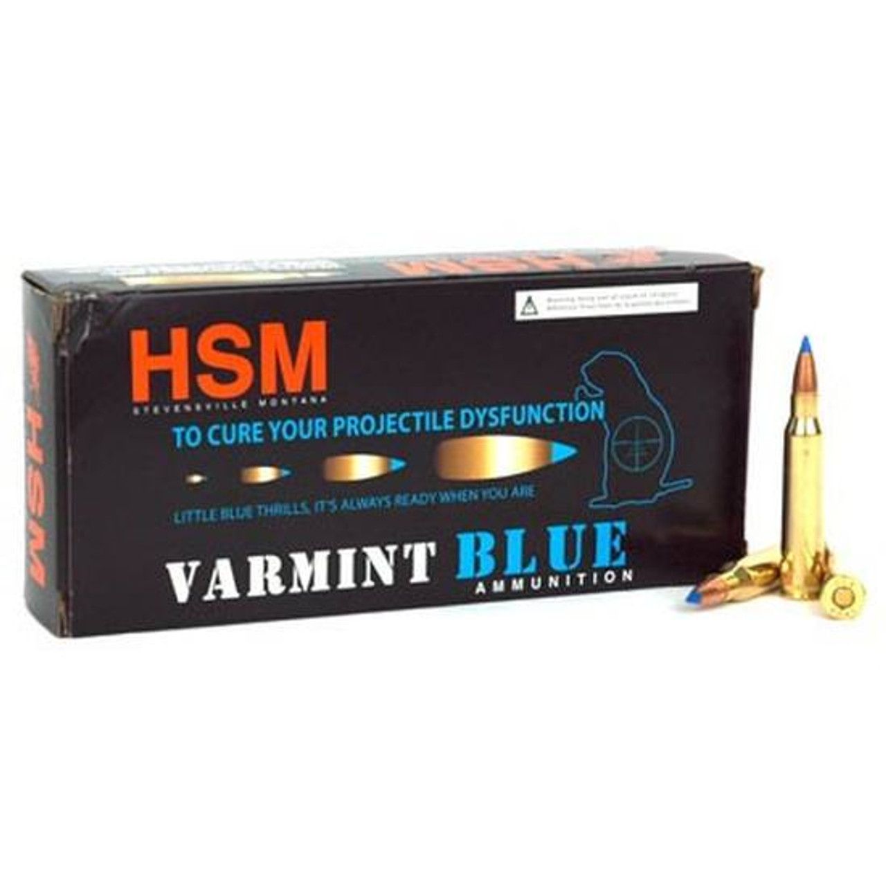 HSM Varmint Blue .223 Rem Ammo, 20 Rounds, Polymer Tip