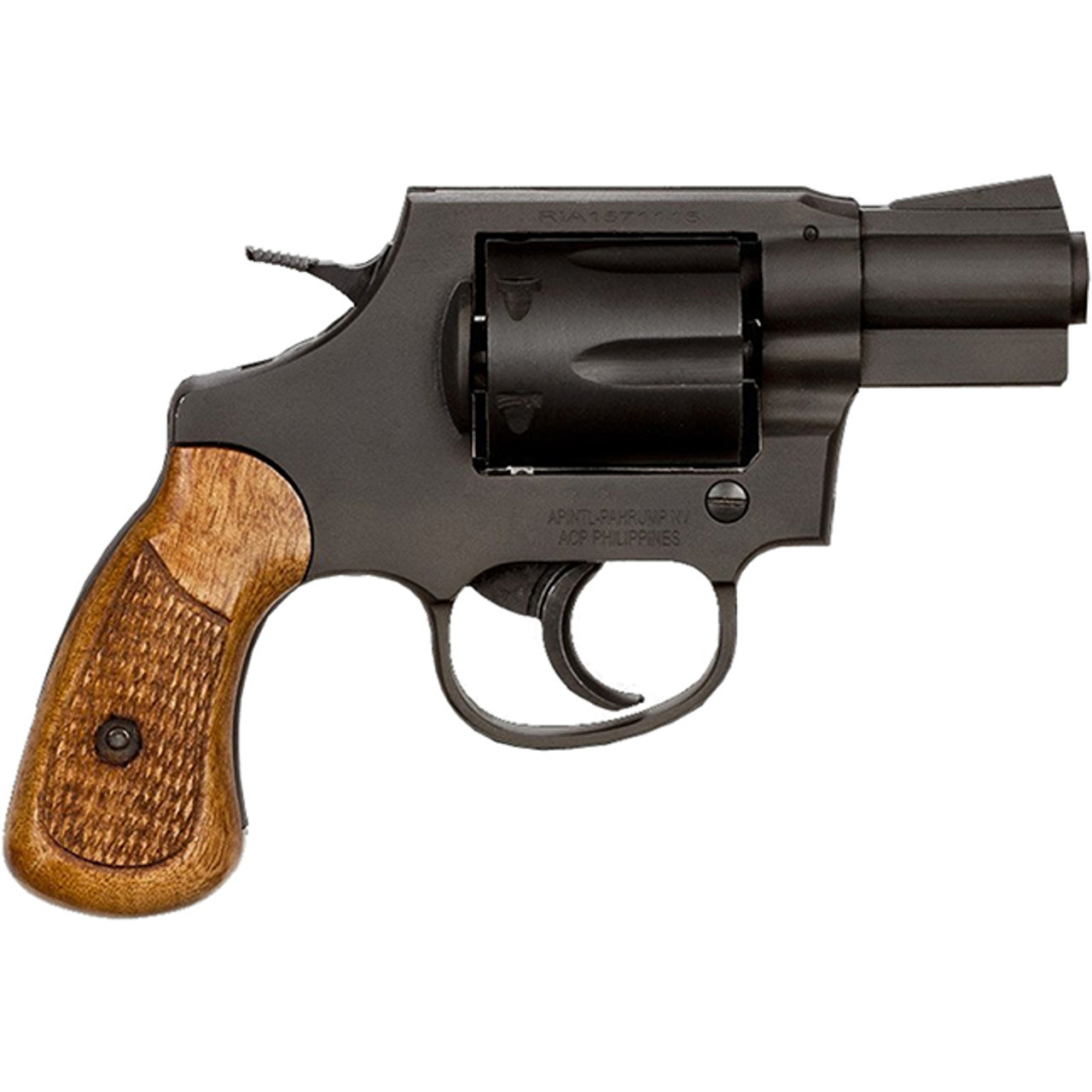 Rock Island Armory M206 Revolver .38 Special 2 Barrel 6 Rounds Fixed  Sights Wood Grips Black [FC-4806015512837] - Cheaper Than Dirt