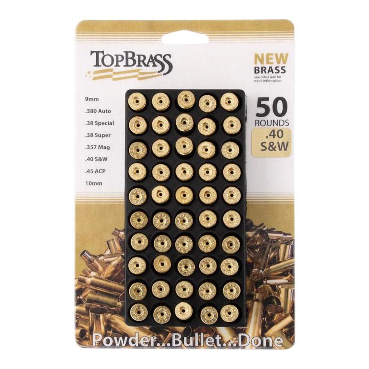 Top Brass .40 S&W Reconditioned Brass 50 Count with Tray [FC-DP