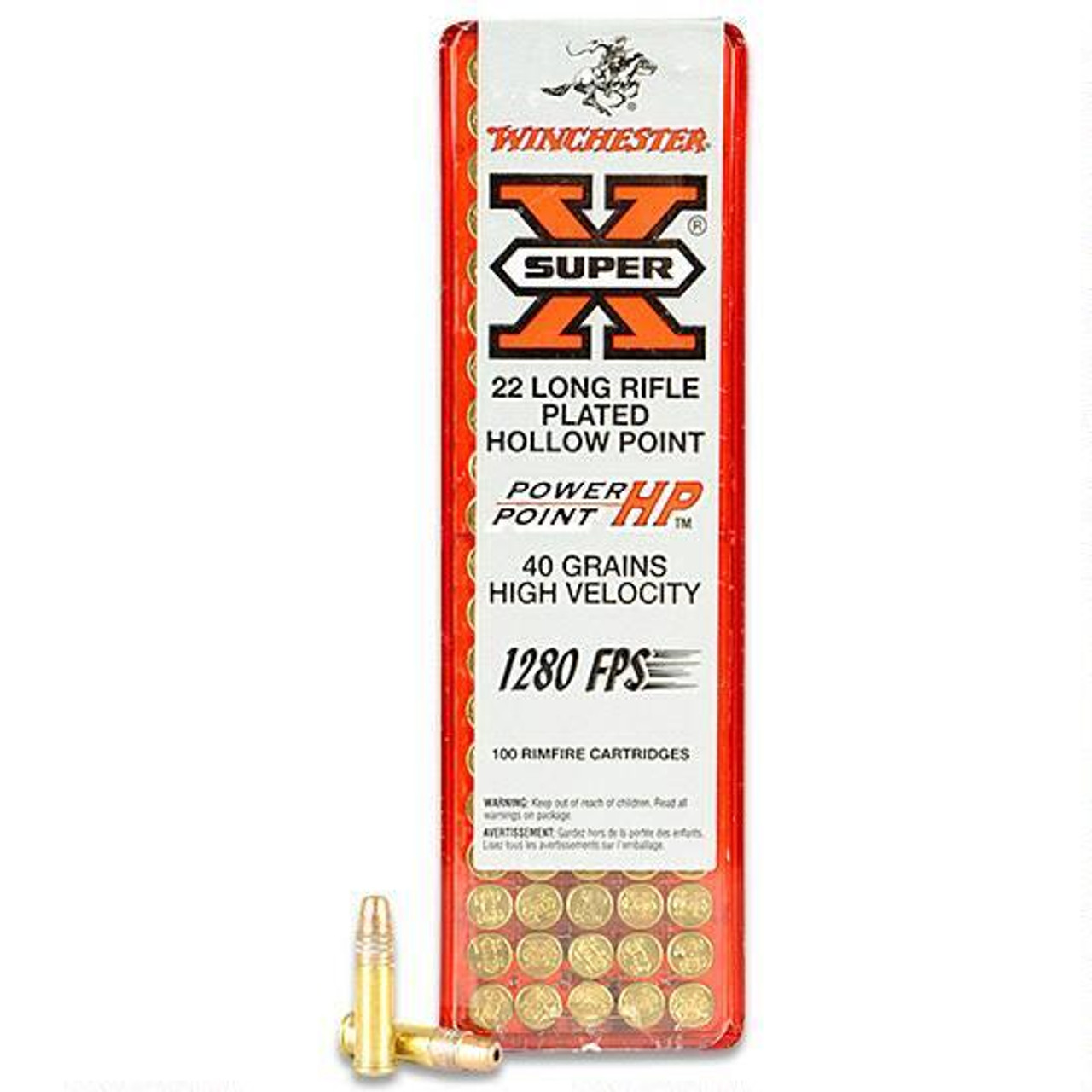 Winchester Super X High Velocity .22 LR 40 Grain Hollow Point