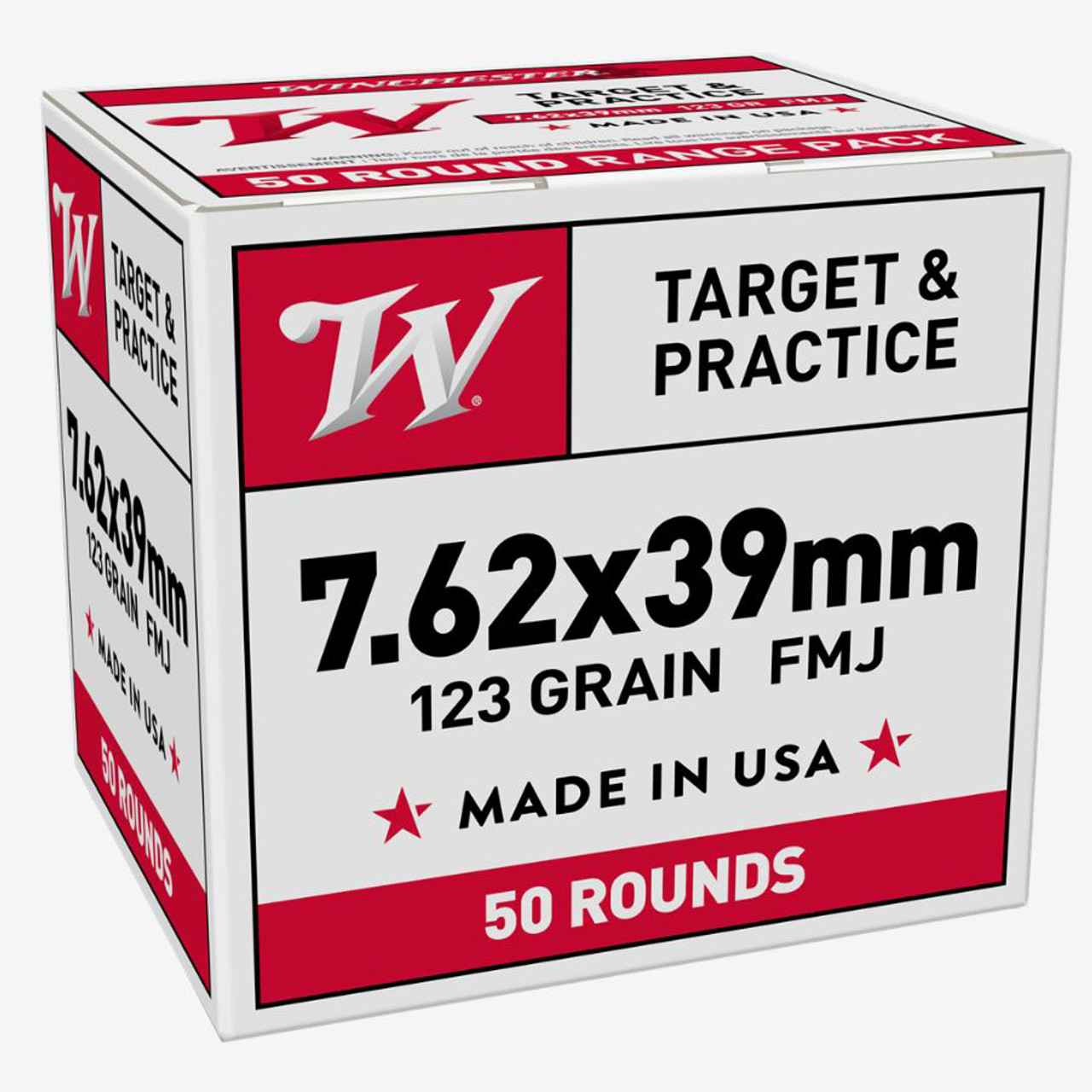 120 Round Pack - 7.62x39 123 Grain FMJ Brass Case Boxer Primed Non