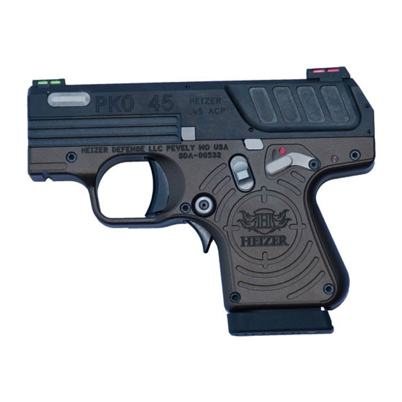 Heizer Defense PKO-45 .45 ACP Semi Auto Pistol 2.75 Barrel 7 Rounds Fixed  3-Dot Sights Stainless Steel Black Slide Spartan Frame [FC-858912007071] -  Cheaper Than Dirt