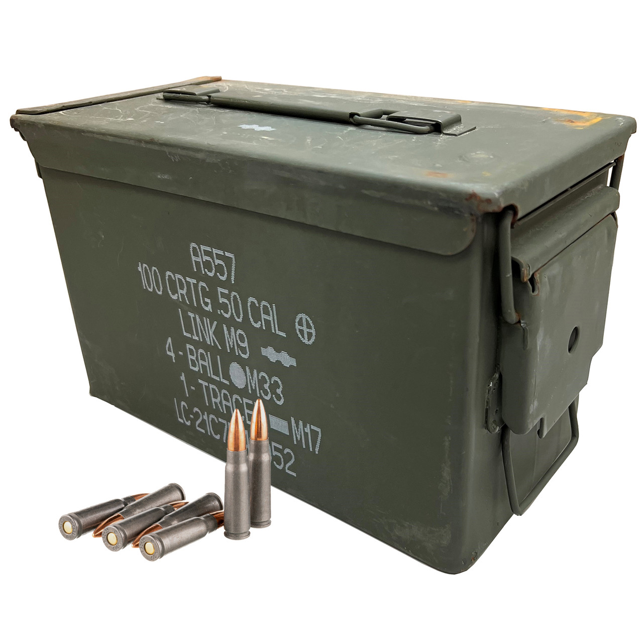 Tactical45 Ammo Can - 50 Cal Solid Steel Military Metal Ammo Box with Latch  Lid