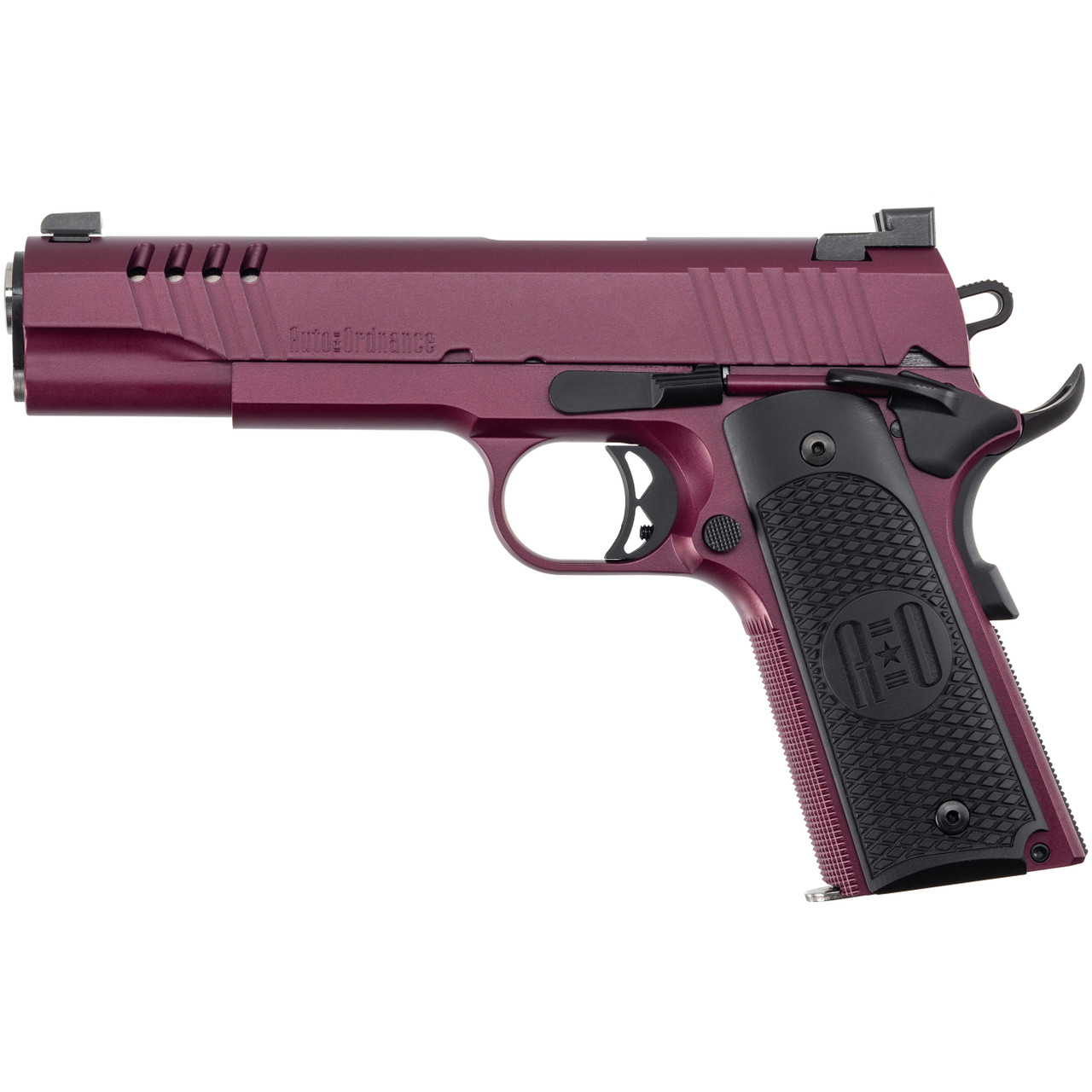 Auto Ordnance Stainless 1911 Pistol .45 ACP Black Cherry [FC 