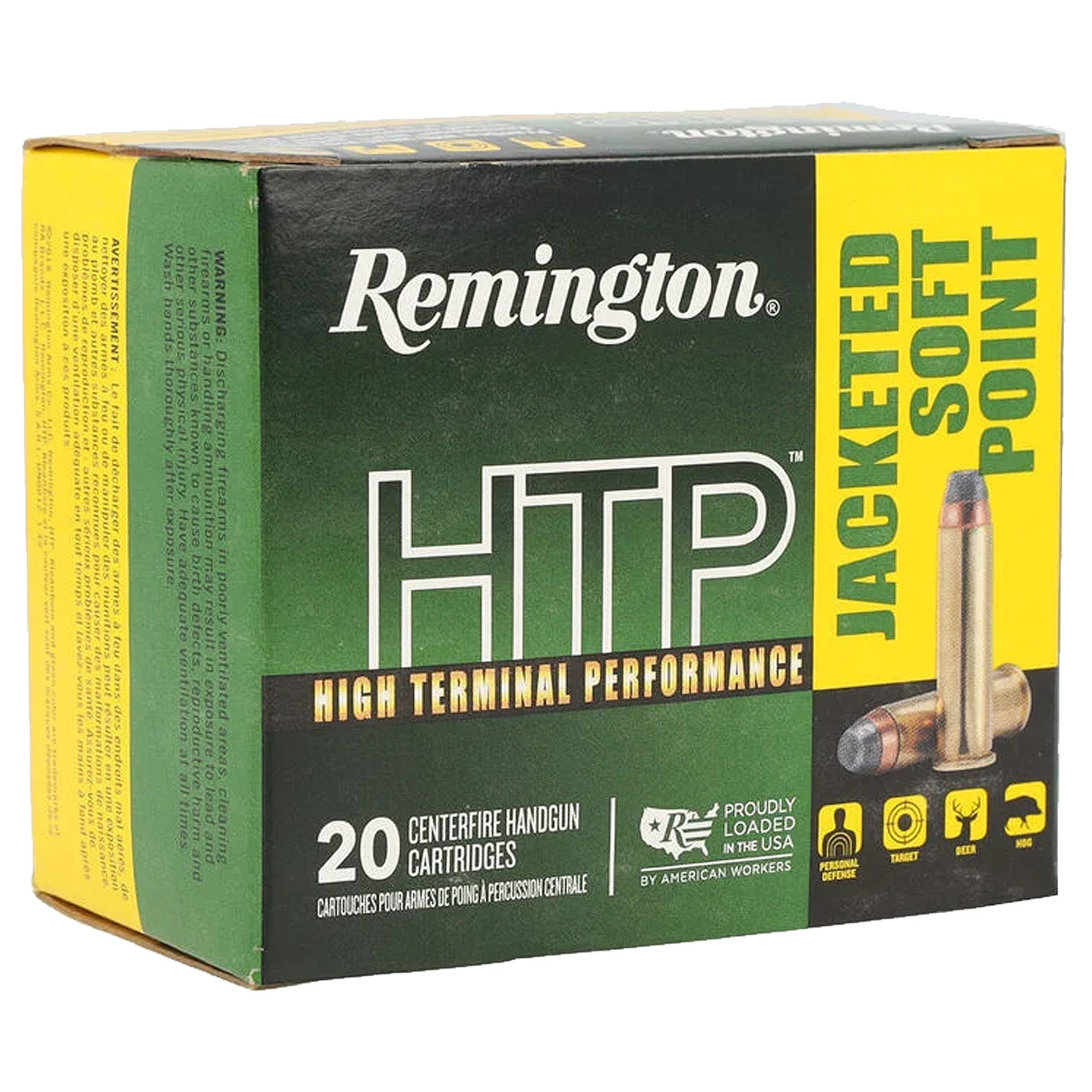 Remington HTP .44 Magnum Ammo 240 Grain JSP 20 Rounds [FC-047700486802 ...