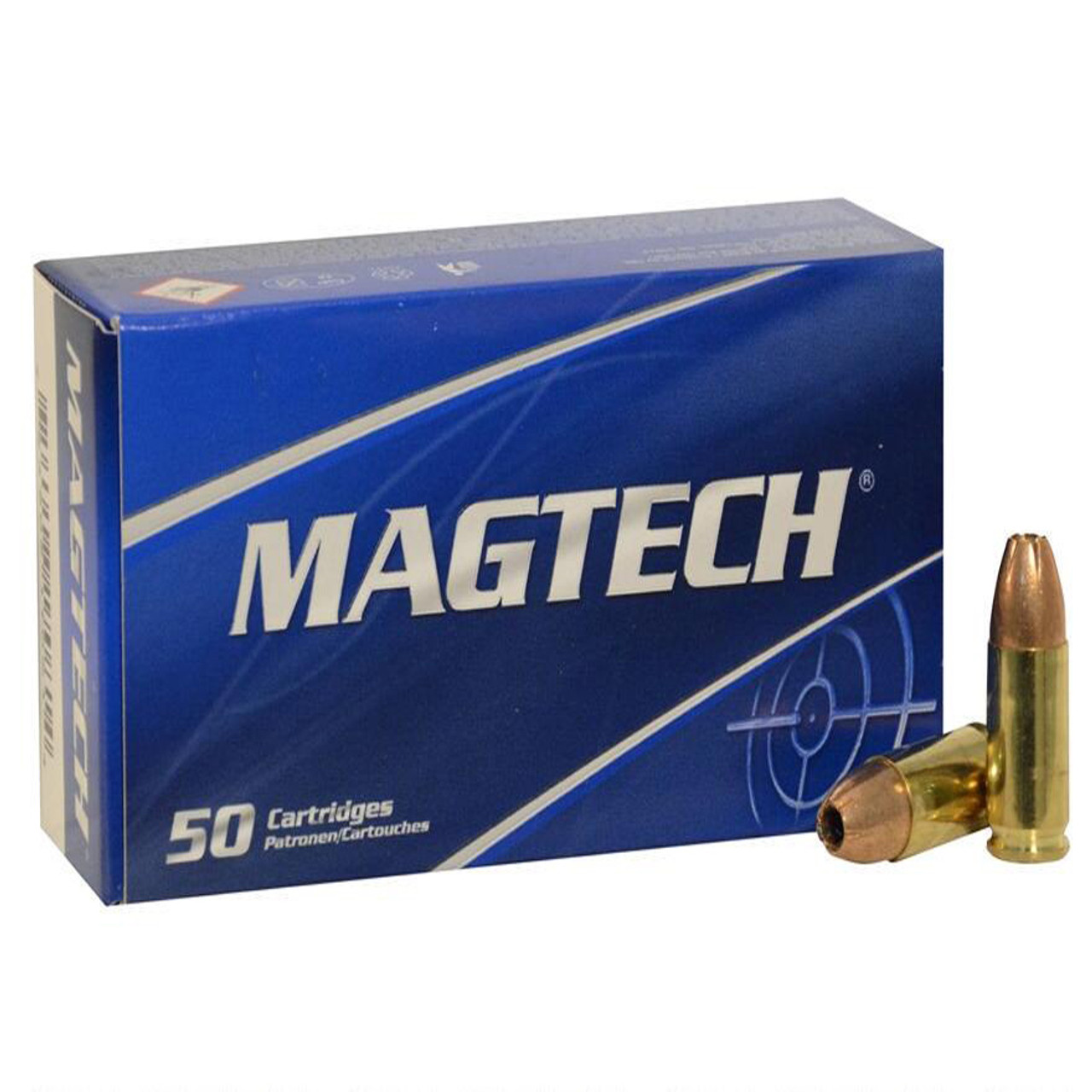 Magtech 9mm Brass case, 115 Grain FMJ ammo. 50 round Box - CDVS