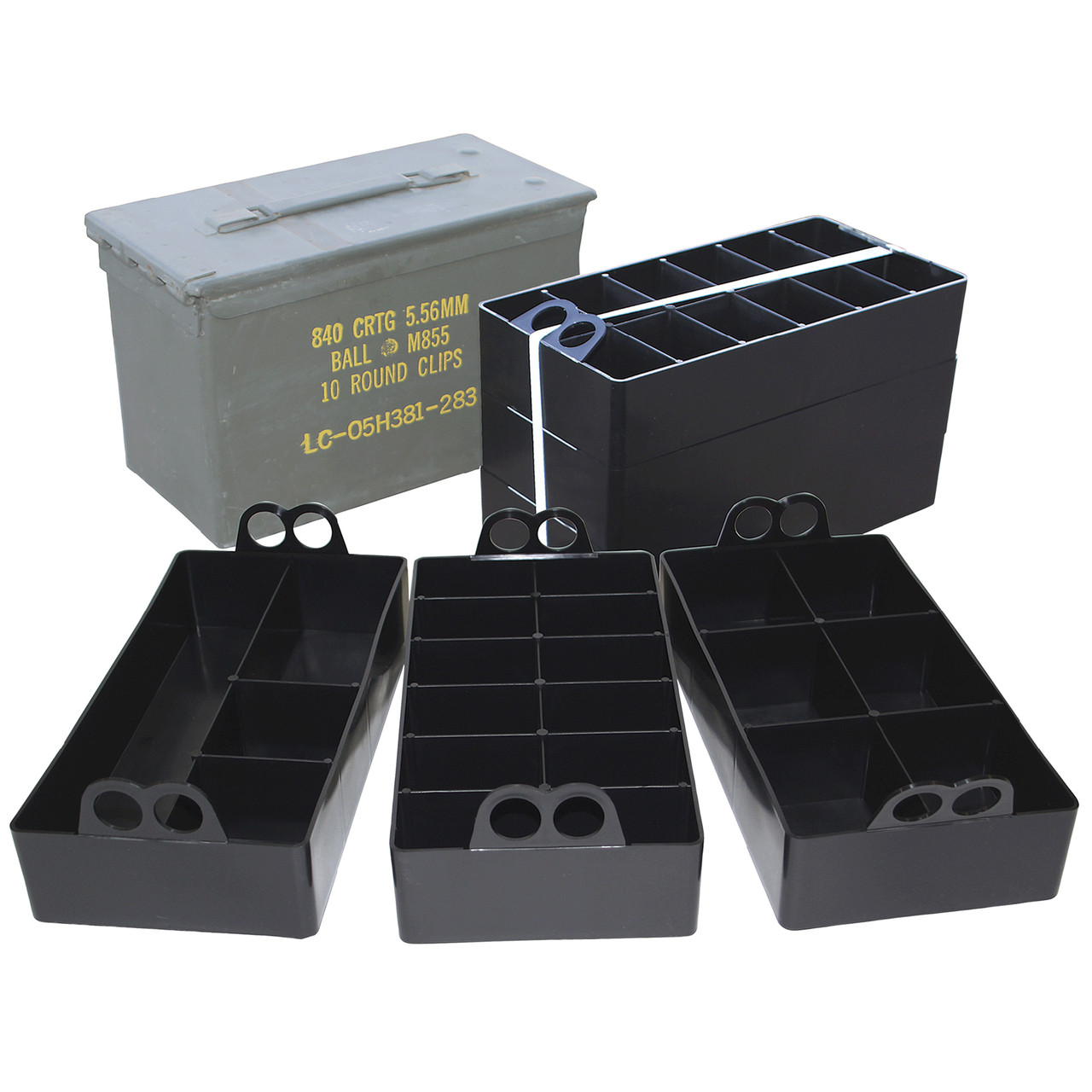 M-Caliber Portable Keyed Ammo Can with Lift-Out Tray - Black