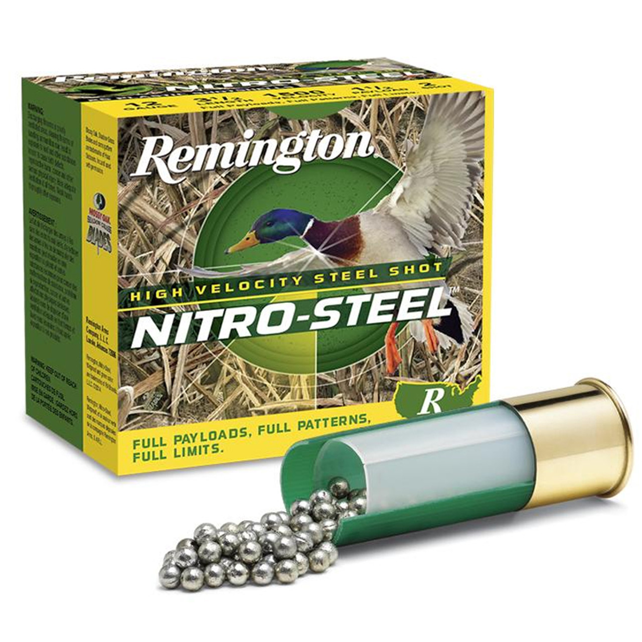 Remington Nitro Steel HV 12 Gauge Ammunition 25 Rounds 3 Length 1-3/8  Ounce #2 Steel Shot 1300fps [FC-047700155104] - Cheaper Than Dirt