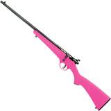 Savage Rascal Synthetic Left Handed .22 LR Single Shot Bolt Action Rimfire Rifle 16.125" Barrel 1 Round Peep Sights Pink Synthetic Stock Blued Finish [FC-062654138447]