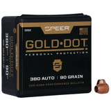 Speer Gold Dot .380 Caliber .355" Bullets 100 Count Bonded HP 90 Grains 3992 (For Reloading) [FC-076683039927]