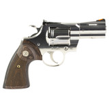 Colt Python .357 Magnum Revolver 3" Barrel 6 Rounds Walnut Target Grips Semi-Bright Stainless Steel Finish [FC-098289003355]