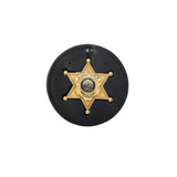 Boston Leather 3.75" Circle Recessed Badge Holder with Clip Leather Black 600-5011 [FC-192375030420]