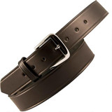 Boston Leather 6582L Off Duty Leather Belt Lined 34" Nickel Buckle Plain Leather Black [FC-192375097225]