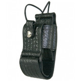 Boston Leather Adjustable Radio Holder Black Hardware Basket Weave Black [FC-192375180194]