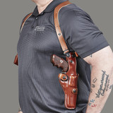 Galco VHS Vertical Shoulder Holster System Fits S&W 6" N-Frame Revolvers Ambidextrous Leather Tan [FC-601299197565]