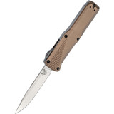 Benchmade Phaeton, Out-The-Front Opening, 3.45", Plain Edge, Satin, S30V Steel, Aluminum Dark Earth Handle [FC-610953150235]