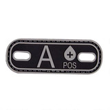 5ive Star Gear PVC Morale Patch Blood Type A Pos Black Grey [FC-690104432151]