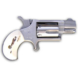 NAA 22 LR Single Action Mini-Revolver .22 Long Rifle 5 Round 1-1/8" Barrel Faux Stag Grips Stainless Steel [FC-744253001581]