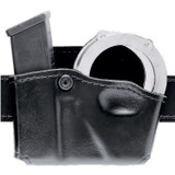 Safariland Model 573 Open Top Magazine/Handcuff Pouch Group 3 Leather Look Left Hand Draw Plain Finish Black 573-53-22 [FC-781602097956]