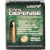 Liberty Civil Defense 9mm Luger +P Ammunition 20 Rounds Copper HP 50gr [FC-696859105623]