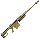 Barrett M107A1 Semi Auto Rifle .50 BMG 29" Fluted Barrel 10 Rounds Suppressor Ready Muzzle Brake 18" Integrated Rail with 27 MOA Elevation FDE Cerakote Receiver [FC-816715013088]