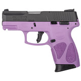 Taurus PT111 G2C Semi Auto Pistol 9mm Luger 3.2" Barrel 12 Rounds 3 Dot Sights Matte Black Slide/Polymer Frame Light Purple Finish [FC-725327617419]