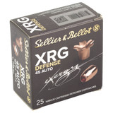 Sellier & Bellot XRG Defense .45 ACP Ammunition 25 Rounds Copper HP 165 Grain [FC-754908501120]