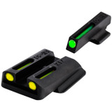 TRUGLO TFO Tritium/Fiber Green Front And Yellow Rear Sight Set For Ruger LC9/LC380 CNC Machined Steel Black TG131RT2Y [FC-788130019573]