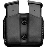 DeSantis Double Mag Pouch for Glock 26/27/33 SIG P250 Double Stack Sub Compact OWB Magazine Holster Ambidextrous Vertical or Horizontal Leather Black [FC-792695233848]