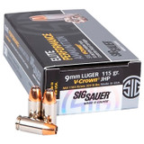 Sig Sauer Elite V-Crown 9mm Luger 115 Grain JHP Ammunition 50 Rounds [FC-798681644698]