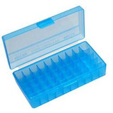 MTM Case-Gard P-50 Original Series Flip Top Handgun Ammo Box .44 Special/.44 magnum Holds 50 Rounds Clear Blue P50-44-24 [FC-026057108247]