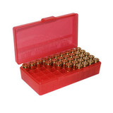MTM Case-Gard P-50 Original Series Flip Top Handgun Ammo Box .38 Special/.357 Magnum Holds 50 Rounds Clear Red P50-38-29 [FC-026057107295]