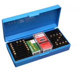 MTM Case-Gard SB-200 Series Flip Top Ammo Box 200 Rounds .22LR/.25Long/.22WMR/.17 HMR/17 Mach 2 Polymer Blue [FC-026057220208]