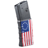 Mission First Tactical Extreme Duty AR-15 Magazine .223 Rem/5.56 NATO 30 Rounds Polymer Black with Betsy Ross Flag [FC-814002025431]